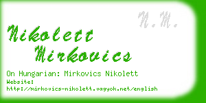 nikolett mirkovics business card